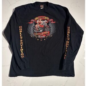 Harley Davidson pinup girl longsleeve shirt